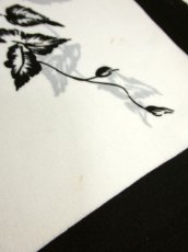 画像8: レトロアンティーク ヴィンテージスカーフ 花柄 モノクロ【5552】 (8)