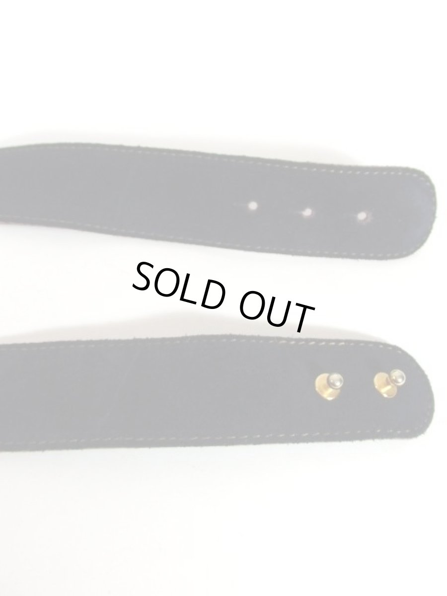 画像6: 鳥 型押し ネイビーブラック ハート レザー ゴム レトロアンティーク ヴィンテージ USA 古着 ベルト【5713】 (6)