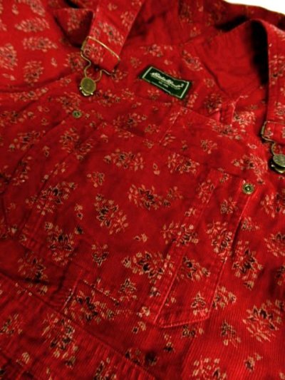 画像3: レトロジャンパースカート 花柄 ポケットたくさん ノースリーブ 昭和レトロ 国産古着【5750】
