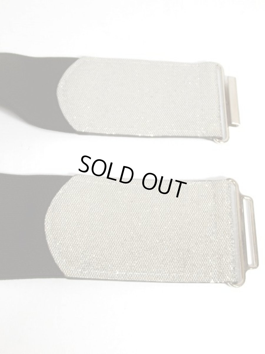 画像6: シルバー ブラック ゴム レトロアンティーク ヴィンテージ USA 古着 ベルト【5757】 (6)