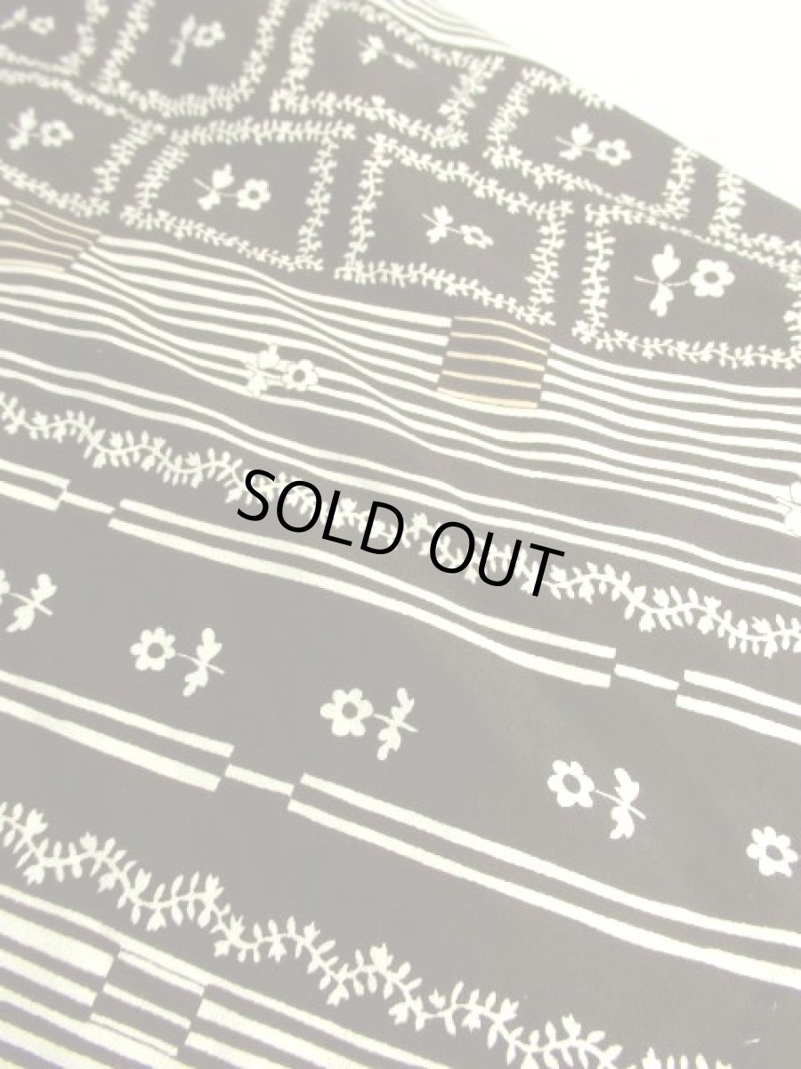 画像11: レトロワンピース ストライプ ボーダー 花柄 切り替えし 70's 長袖 古着 (11)