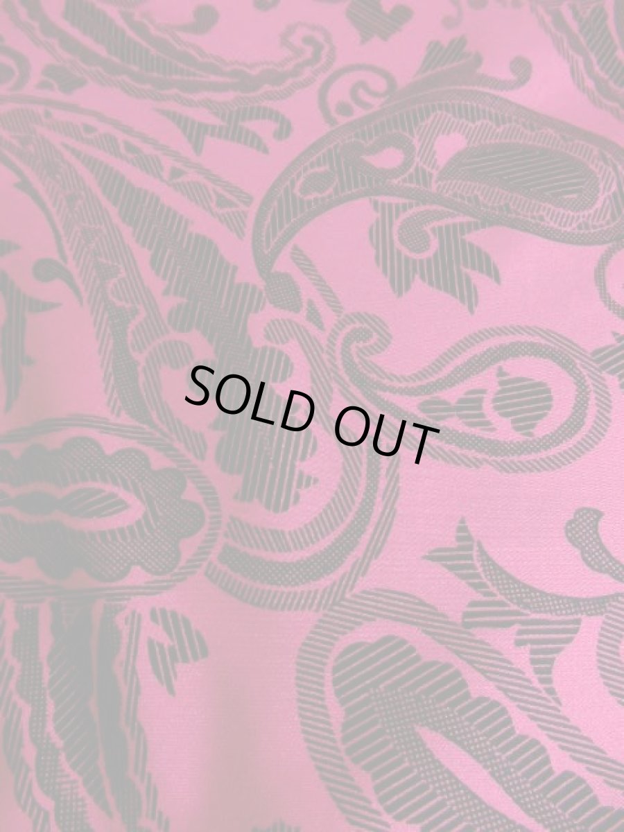 画像14: ペイズリー柄 ストライプ パープル ブラック ウエストゴム レトロ 長袖 USA古着 ヴィンテージワンピース 【5784】 (14)