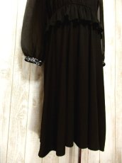 画像10: USA古着　スパンコール装飾が素晴らしい!!　フリル装飾★　大人レトロクラシカルなヴィンテージドレス　Black (10)