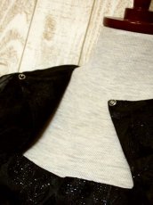 画像8: 花模様 リーフ模様 織り ブラック 長袖 レトロ クラシカル ヨーロッパ古着 ヴィンテージドレス 【5868】  (8)