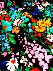 画像10: ヨーロッパ古着　70'sレトロサイケVintage!!!Flower×キラリと光るラメ織りデザインが素晴らしい!!ヨーロピアンヴィンテージドレス　パーティースタイルにも　Black (10)
