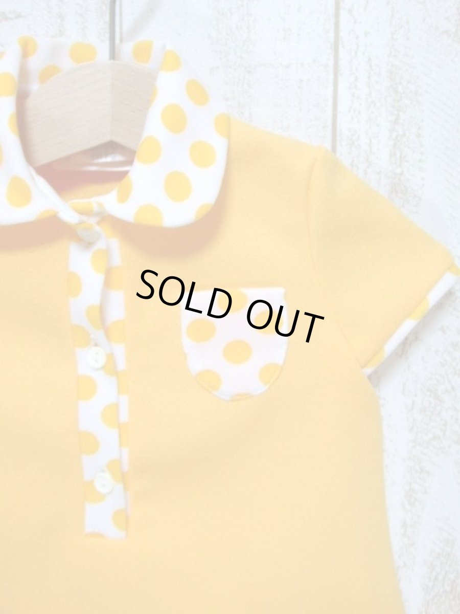 画像2: ☆　フランス古着　vintageキッズ　dot切り返し　レトロPOPヴィンテージチュニックワンピース　saize70〜80　kids＆baby　☆ (2)