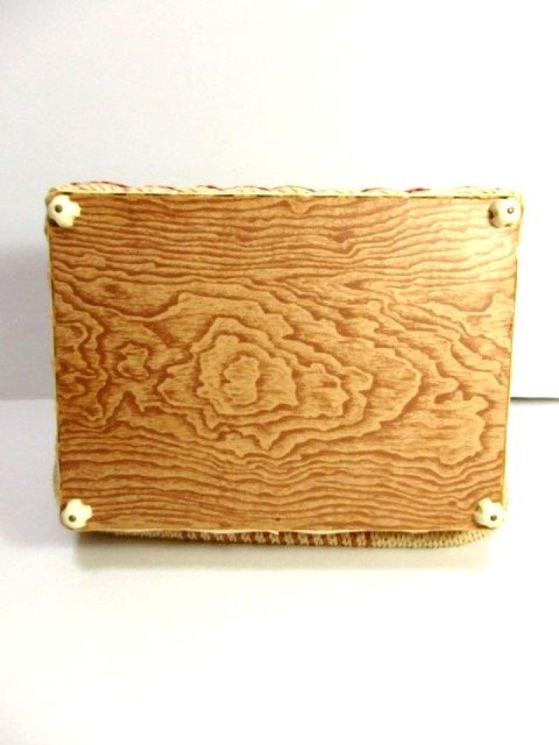 画像3: 1970年代sewing boxソーイングバスケット♪女の子×風景×ゴブラン織り!!裁縫・HandMade好きな方にもおすすめ【5979】