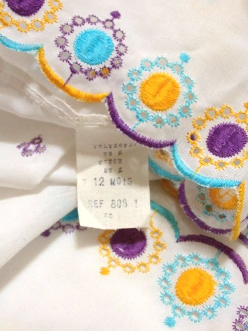 画像2: ☆　フランス古着　vintageキッズ　刺繍ヴィンテージチュニックワンピース　saize70〜80　kids＆baby　☆