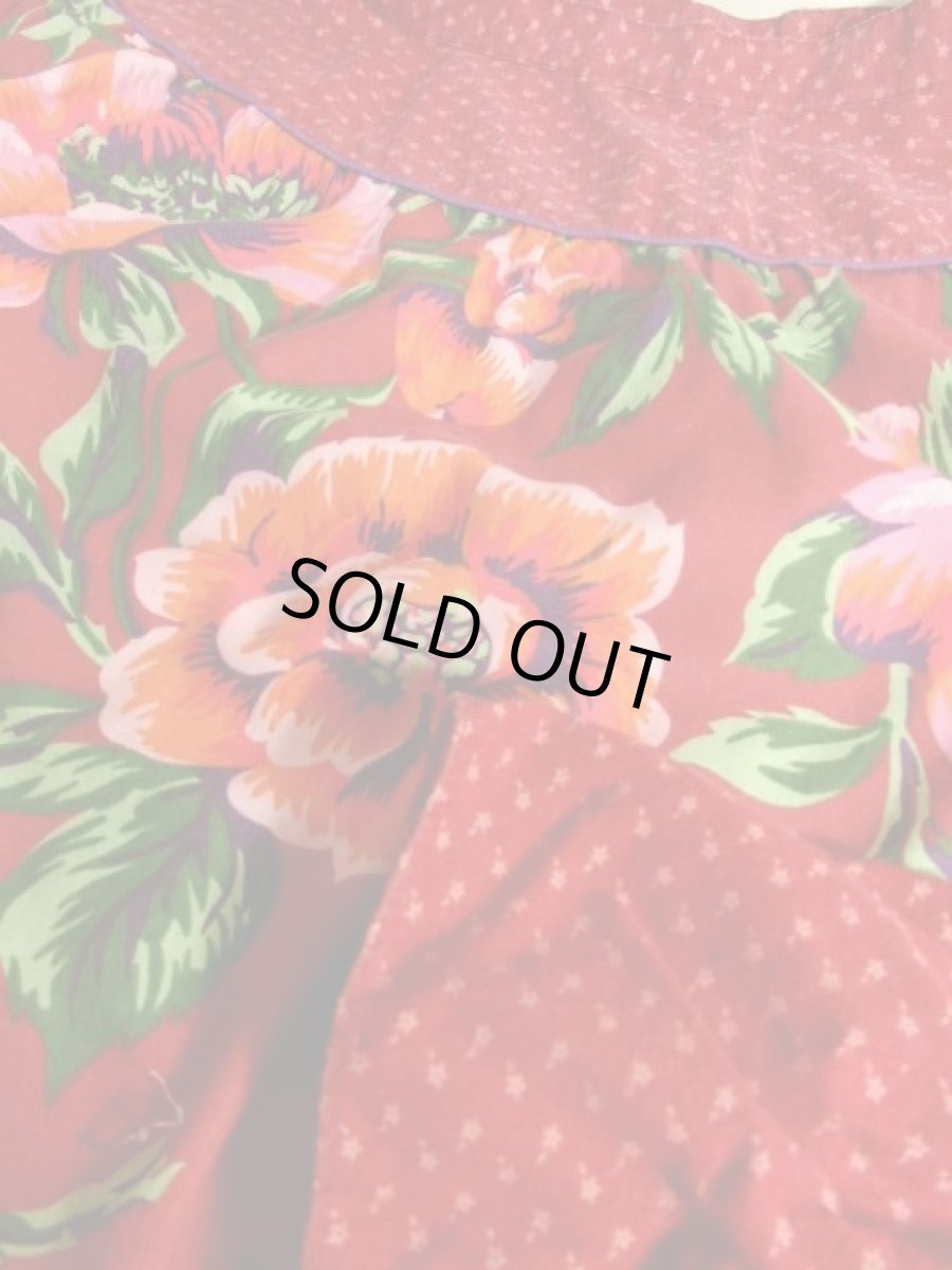 画像8: USA古着　ボタニカル×フラワー柄切り返しデザイン!!　ふんわりレトロなヴィンテージスカート【5986】 (8)