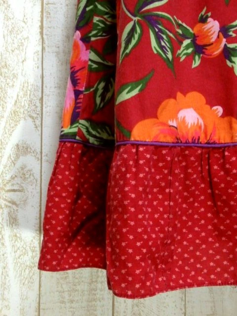 画像2: USA古着 ボタニカル×フラワー柄切り返しデザイン!! ふんわりレトロなヴィンテージスカート【5986】