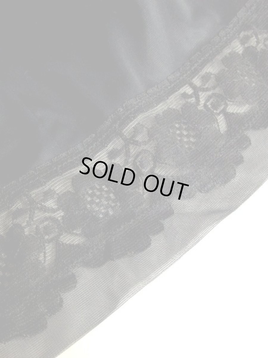 画像10: ヨーロッパ古着　重ね着にも便利で可愛い!!Flower lace×リボン装飾★ヨーロッパスリップドレス　Black (10)