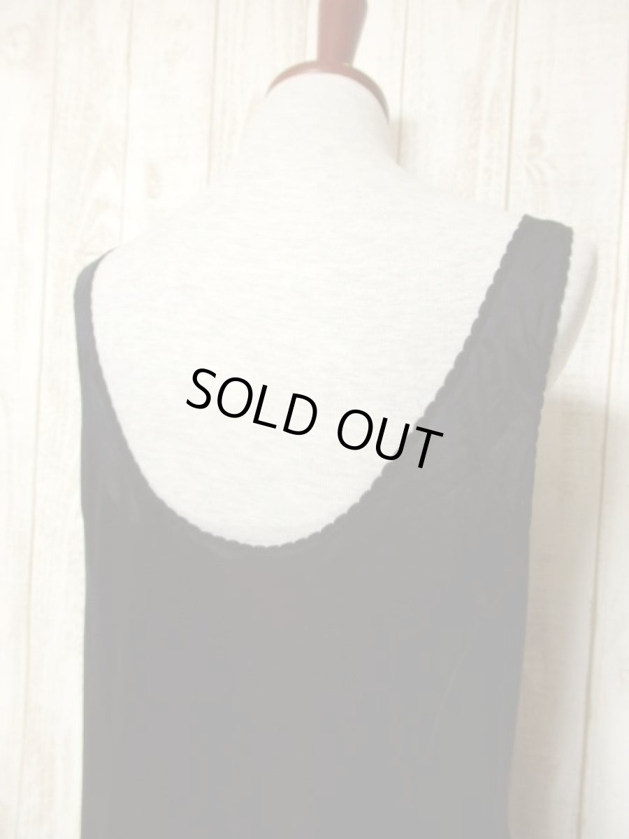 画像6: ヨーロッパ古着　重ね着にも便利で可愛い!!Flower lace×リボン装飾★ヨーロッパスリップドレス　Black (6)