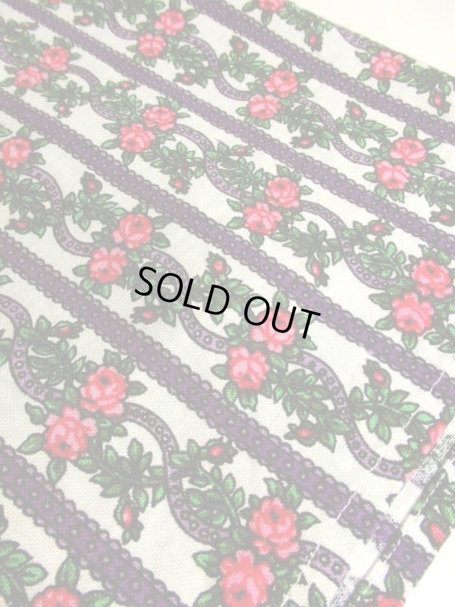 画像10: ヨーロッパ古着　綺麗なアンティークフラワー×ストライプ模様プリント♪レトロボタンもPOINT!!大人クラシカルなヴィンテージスカート【6019】 (10)