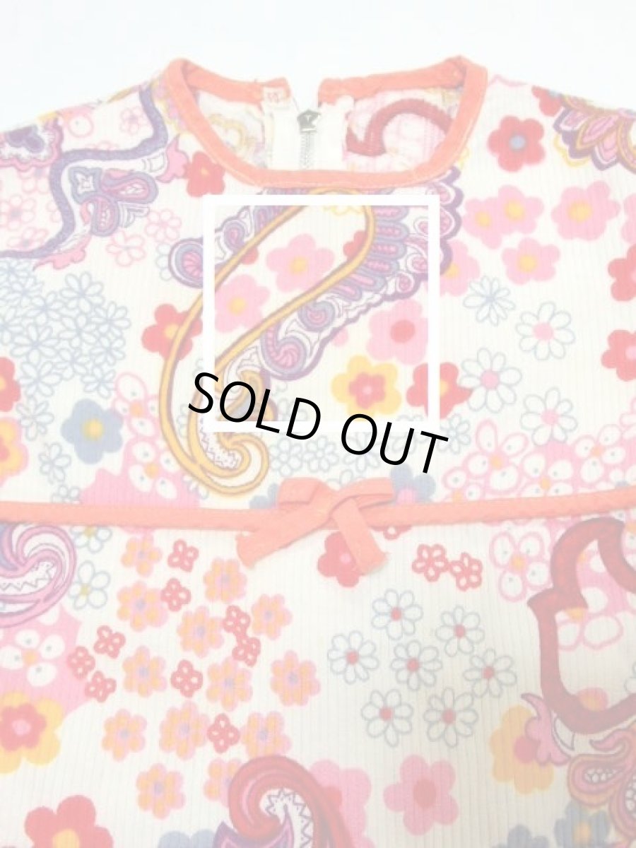 画像9: ☆　ヨーロッパ子供古着　vintageキッズ　レトロポップフラワーチュニックワンピース　size90ｃｍ　kids＆baby　☆ (9)