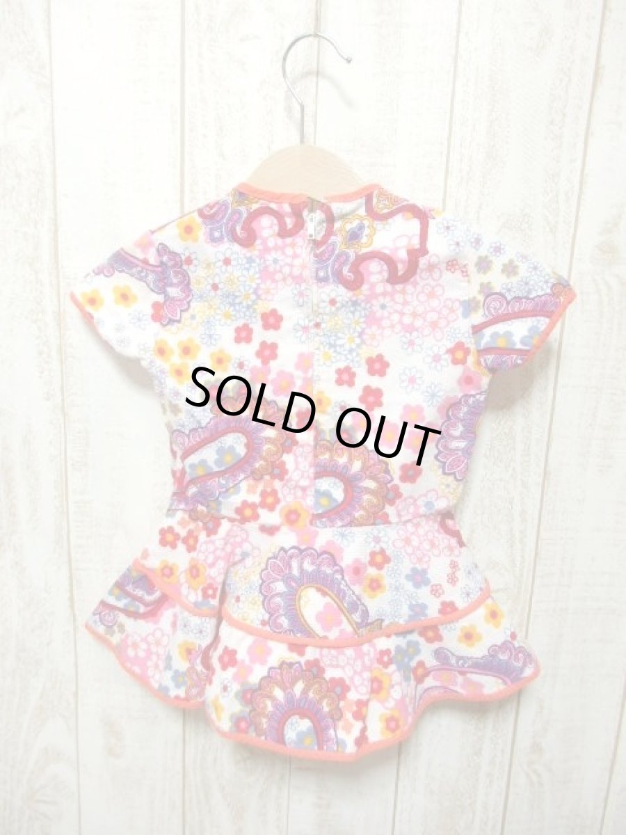 画像6: ☆　ヨーロッパ子供古着　vintageキッズ　レトロポップフラワーチュニックワンピース　size90ｃｍ　kids＆baby　☆ (6)