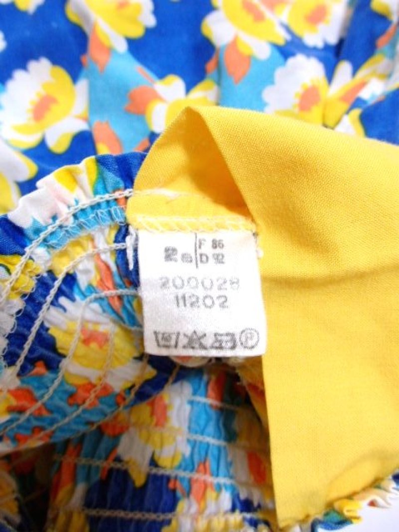 画像2: ☆　フランス子供古着　vintageキッズ　レトロポップフラワー　袖ふんわり　ヴィンテージキッズチュニックワンピース　size80ｃｍ　kids＆baby　