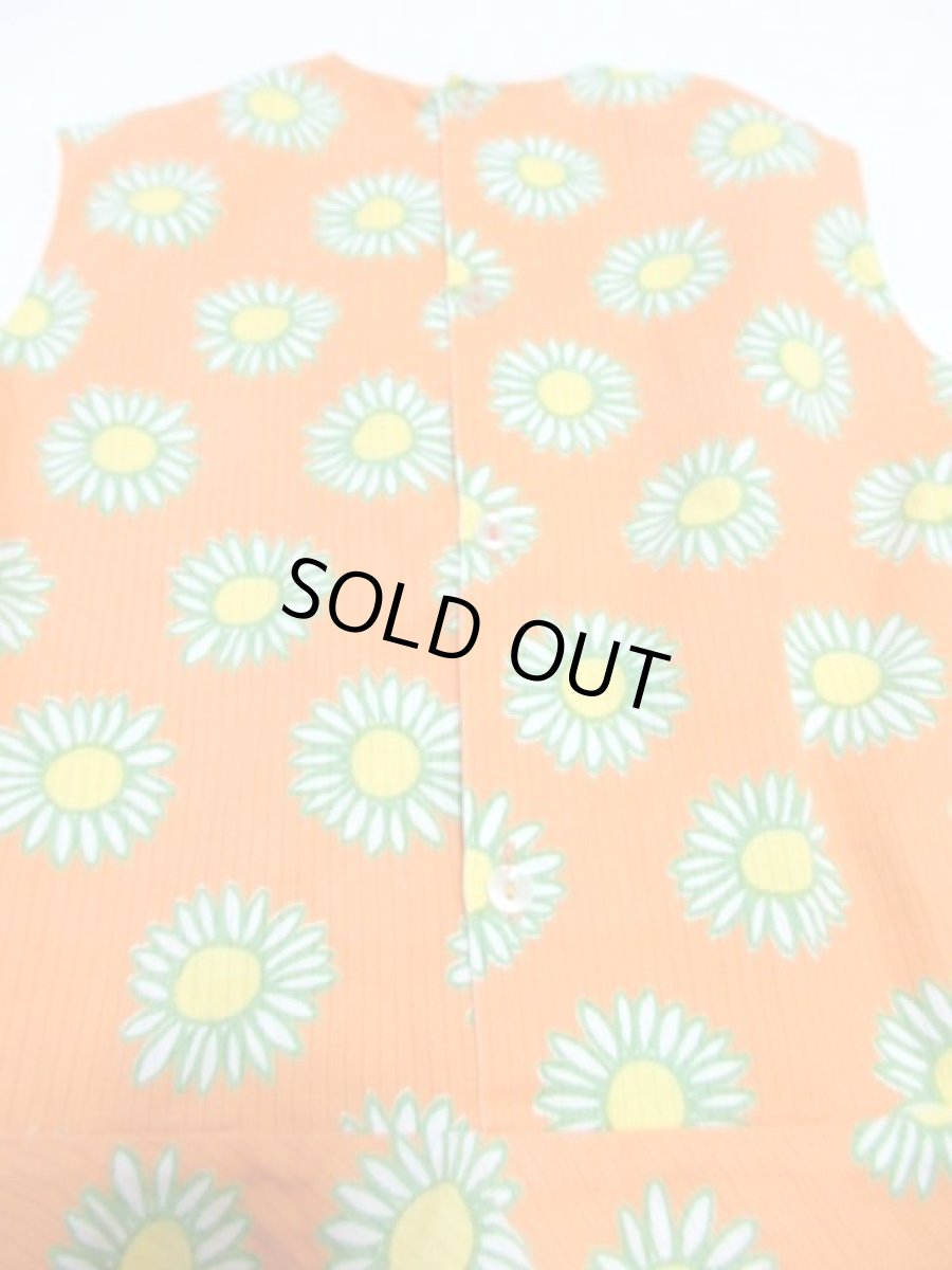 画像5: ☆　ヨーロッパ子供古着　vintageキッズ　レトロポップフラワー　リボン装飾　ヴィンテージキッズチュニックワンピース　size120ｃｍ　kids＆baby　☆ (5)