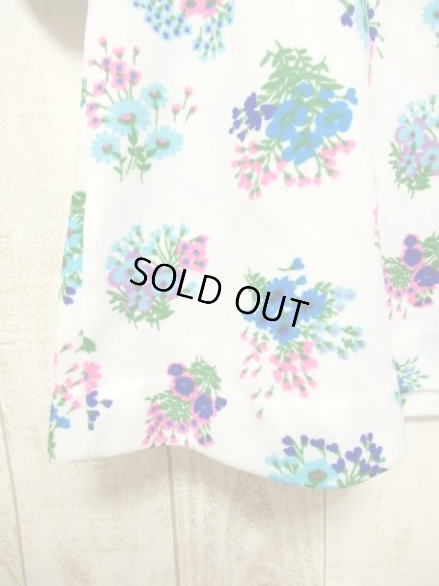 画像3: ☆　ヨーロッパ子供古着　vintageキッズ　レトロポップフラワー×blue　ヴィンテージチュニックワンピース　size70〜80ｃｍ　kids＆baby　☆ (3)