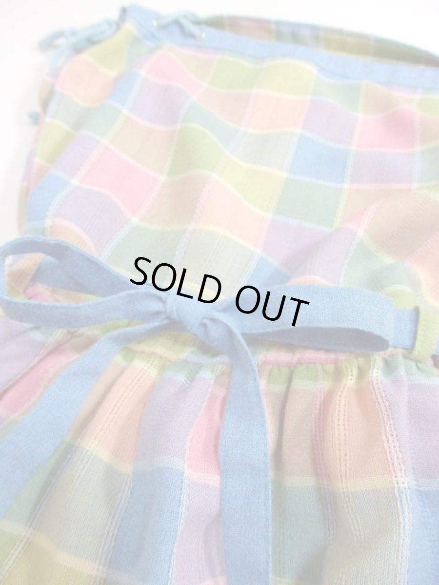 画像6: ☆　ヨーロッパ子供古着　vintageキッズ　チェック柄×ウエストリボン結び　ヴィンテージワンピース　size130〜140cm　kids＆baby　☆ (6)