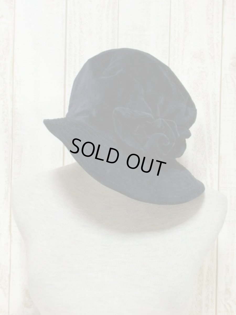 画像2: ☆　レトロクラシカルハット23　ヨーロッパ　ベロア×Flower×Black　☆ (2)