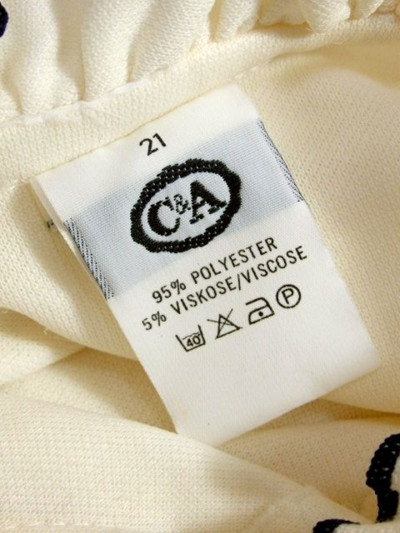 画像3: プリーツ フリル 首元リボン スタンドカラー オフホワイト ウエストゴム 長袖 レトロ ヨーロッパ古着 ヴィンテージドレス 【6110】