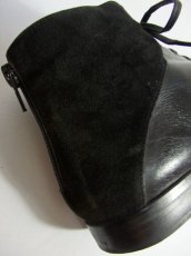 画像10: レトロショートブーツ ブラック 黒 レザー スウェード 2種類のレザーデザイン古着 (10)