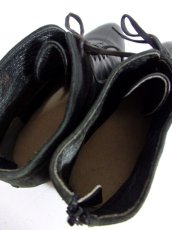 画像8: レトロショートブーツ ブラック 黒 レザー スウェード 2種類のレザーデザイン古着 (8)