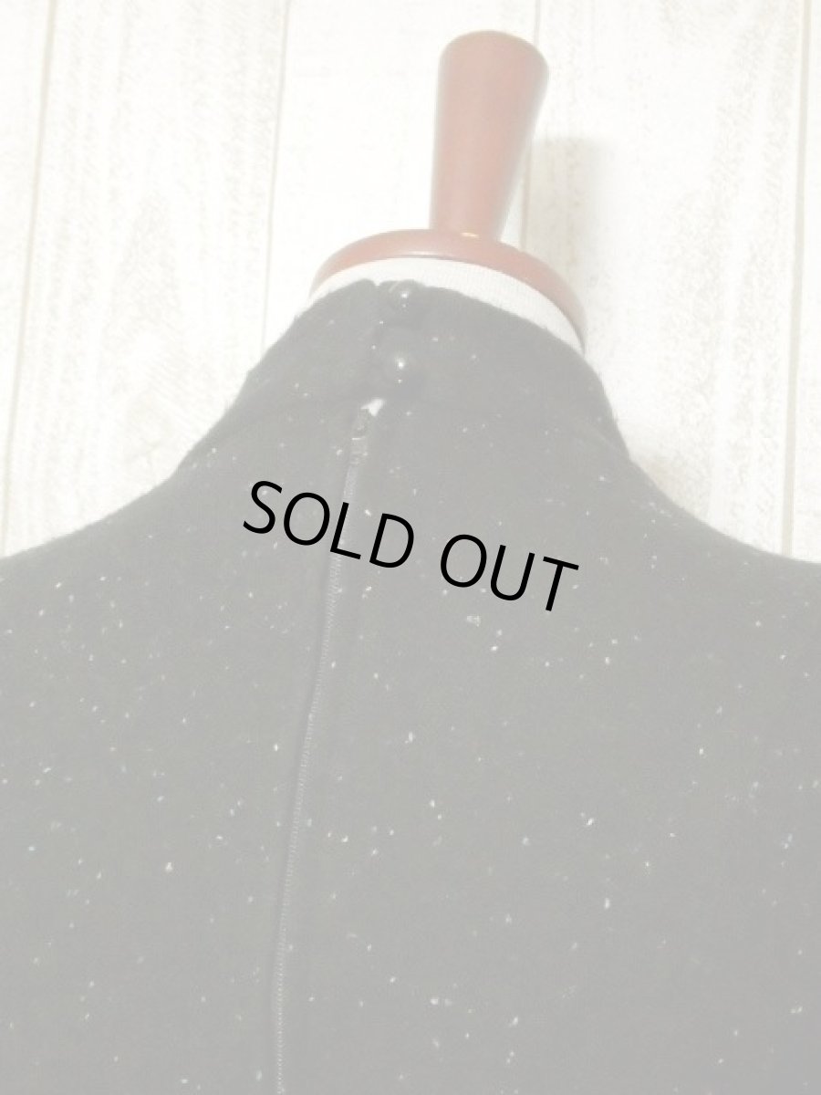 画像6: ニット ブラック 長袖 レトロ USA古着 ヴィンテージワンピース 【6227】 (6)