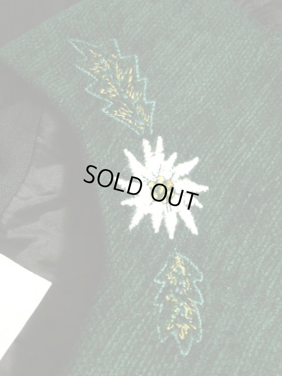 画像12: リネン お花刺繍 ネイビー グリーン 切り替えし 袖あり 前開き フォークロア クラシカル ディアンドル チロルワンピース ドイツ民族衣装 舞台 演奏会 フォークダンス オクトーバーフェスト 【Y6238】 (12)