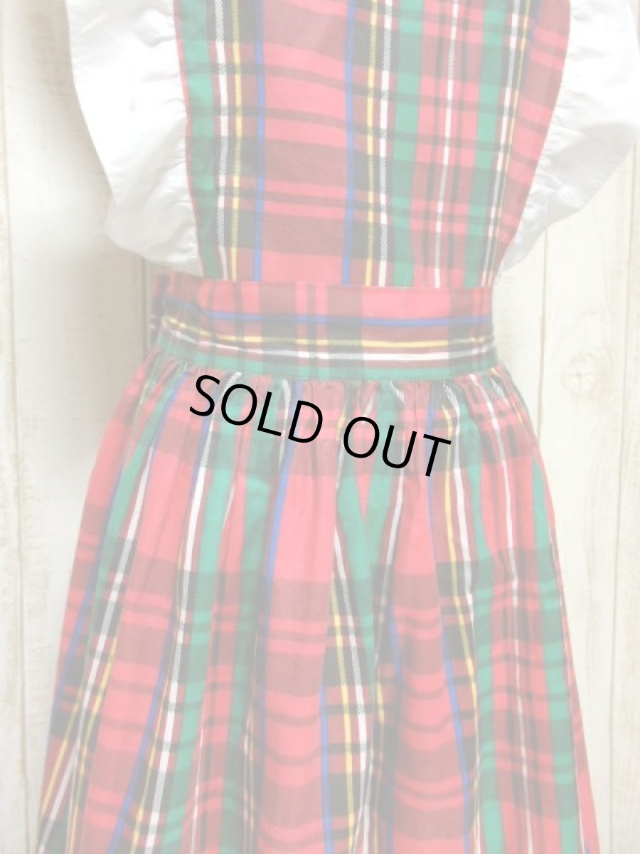 画像9: ☆　USA古着　USAヴィンテージエプロンドレス　チェック柄×フリル　☆ (9)