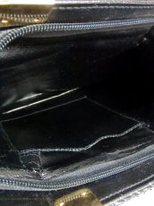 画像11: メタリック ブラック 大きめサイズ ファスナー式 持ち手が可愛い レディース レトロ ハンド 鞄 バッグ【6288】 (11)