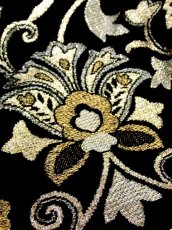 画像12: ヨーロッパ古着　贅沢なクラシカル模様織りが素晴らしい!!パーティースタイルにも♪上品大人クラシカルなヨーロピアンヴィンテージドレス　Black (12)