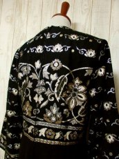画像6: ヨーロッパ古着　贅沢なクラシカル模様織りが素晴らしい!!パーティースタイルにも♪上品大人クラシカルなヨーロピアンヴィンテージドレス　Black (6)