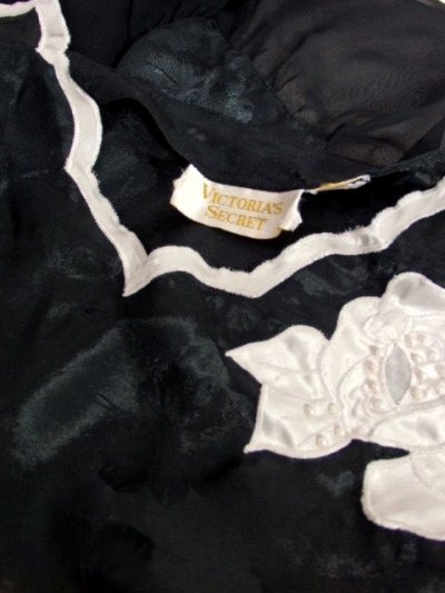 画像3: ヨーロッパ古着　フラワー織り×フラワーパッチ装飾★重ね着にも便利で可愛い!!スリップキャミドレスワンピース