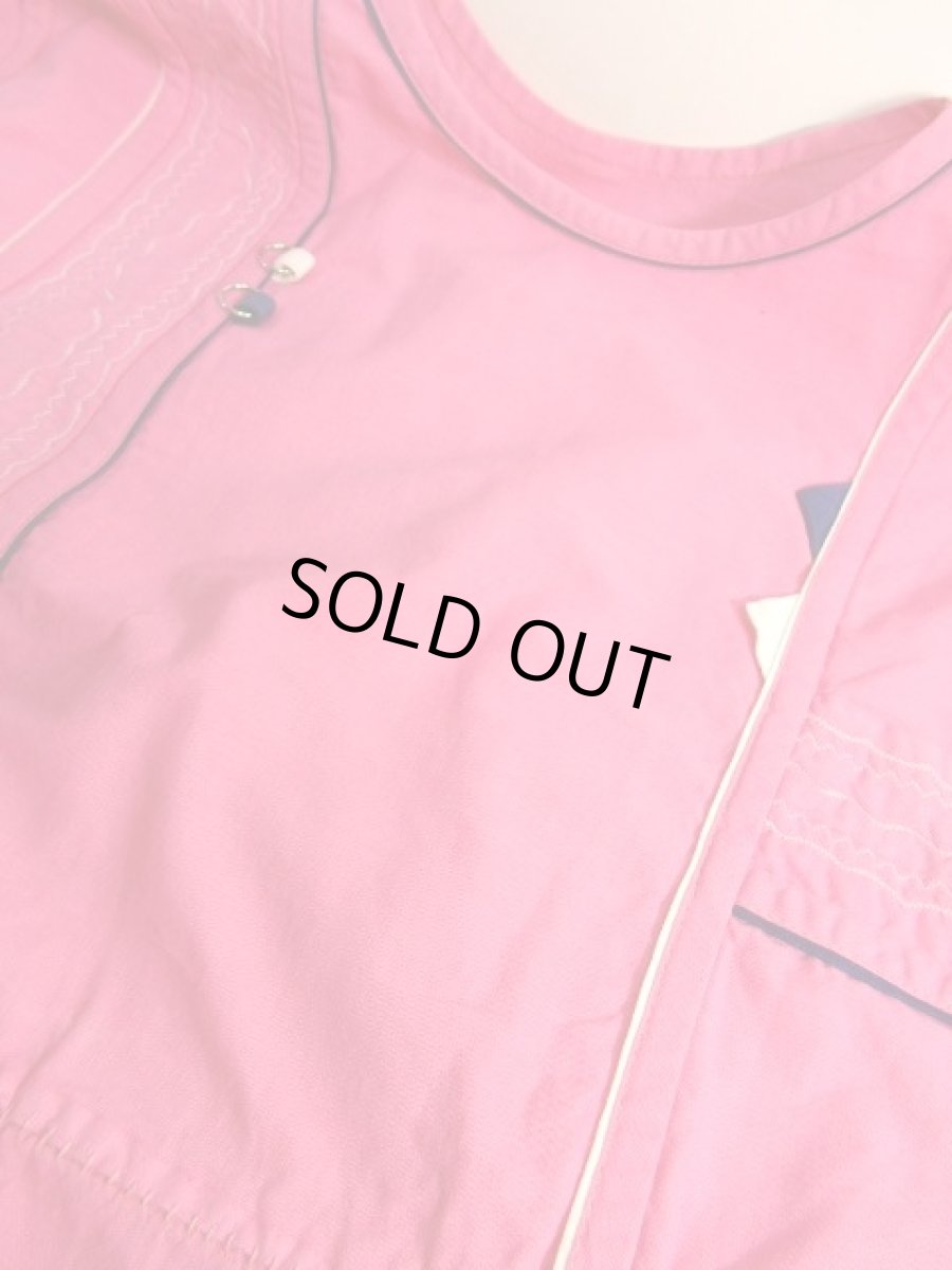 画像10: ピンク ステッチ入り レトロ ヨーロッパ古着 ヴィンテージワンピース【6407】 (10)