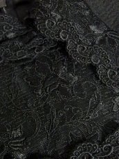 画像10: フラワーレースで上品なフォーマルデザイン♪Black Collar★70's大人クラシカルなヴィンテージドレス (10)
