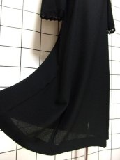 画像9: フラワーレースで上品なフォーマルデザイン♪Black Collar★70's大人クラシカルなヴィンテージドレス (9)