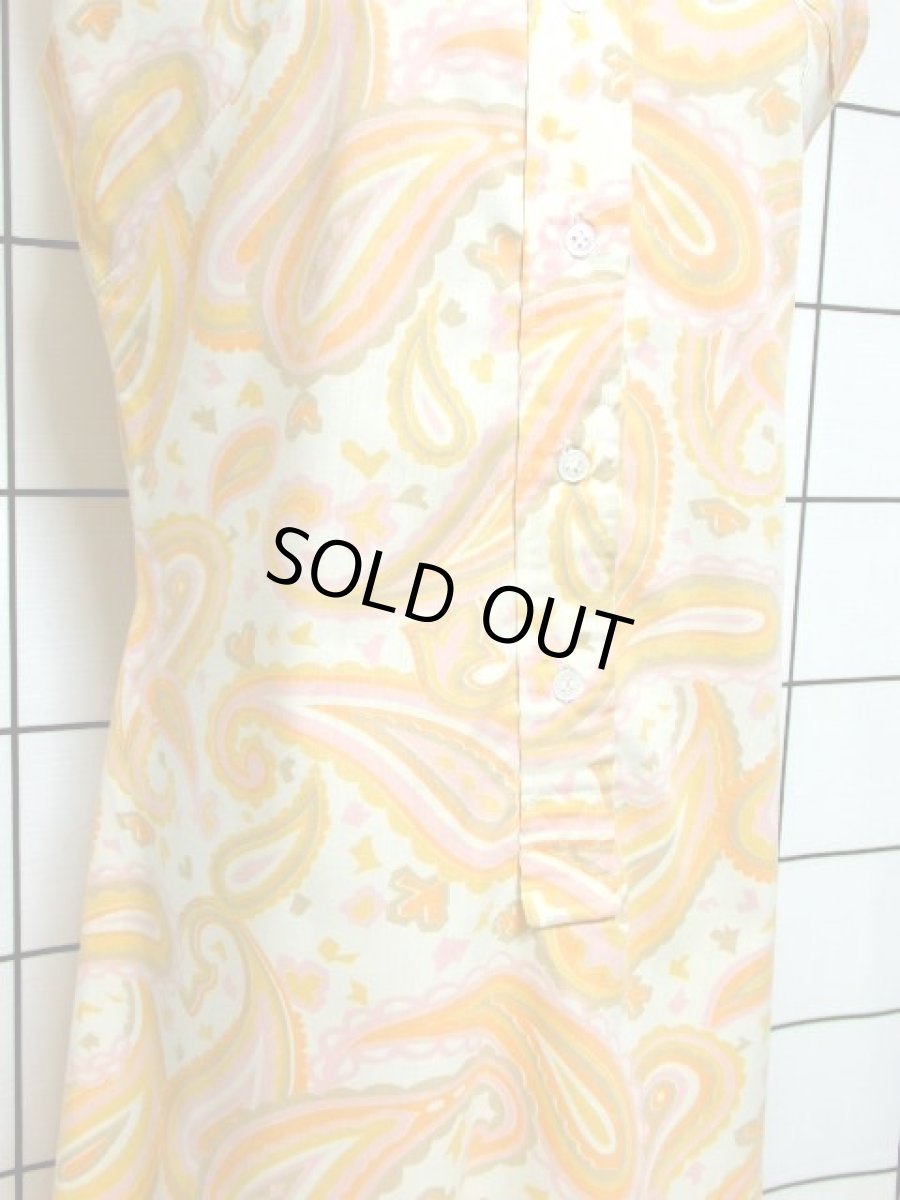 画像8: ペイズリーモチーフ ノースリーブ レトロ ヨーロッパ古着 ヴィンテージワンピース【6451】 (8)