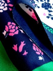 画像9: レトロアンティーク ヴィンテージスカーフ イタリア製 花柄 スクエア【6528】 (9)