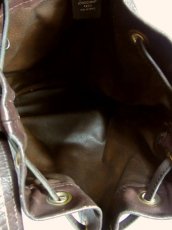 画像7: 巾着型 フランス製 レザー ダークブラウン レディース ヴィンテージ ショルダー 鞄 バッグ【6547】 (7)