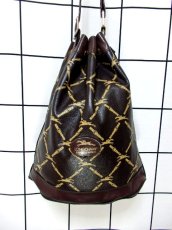 画像8: 巾着型 フランス製 レザー ダークブラウン レディース ヴィンテージ ショルダー 鞄 バッグ【6547】 (8)