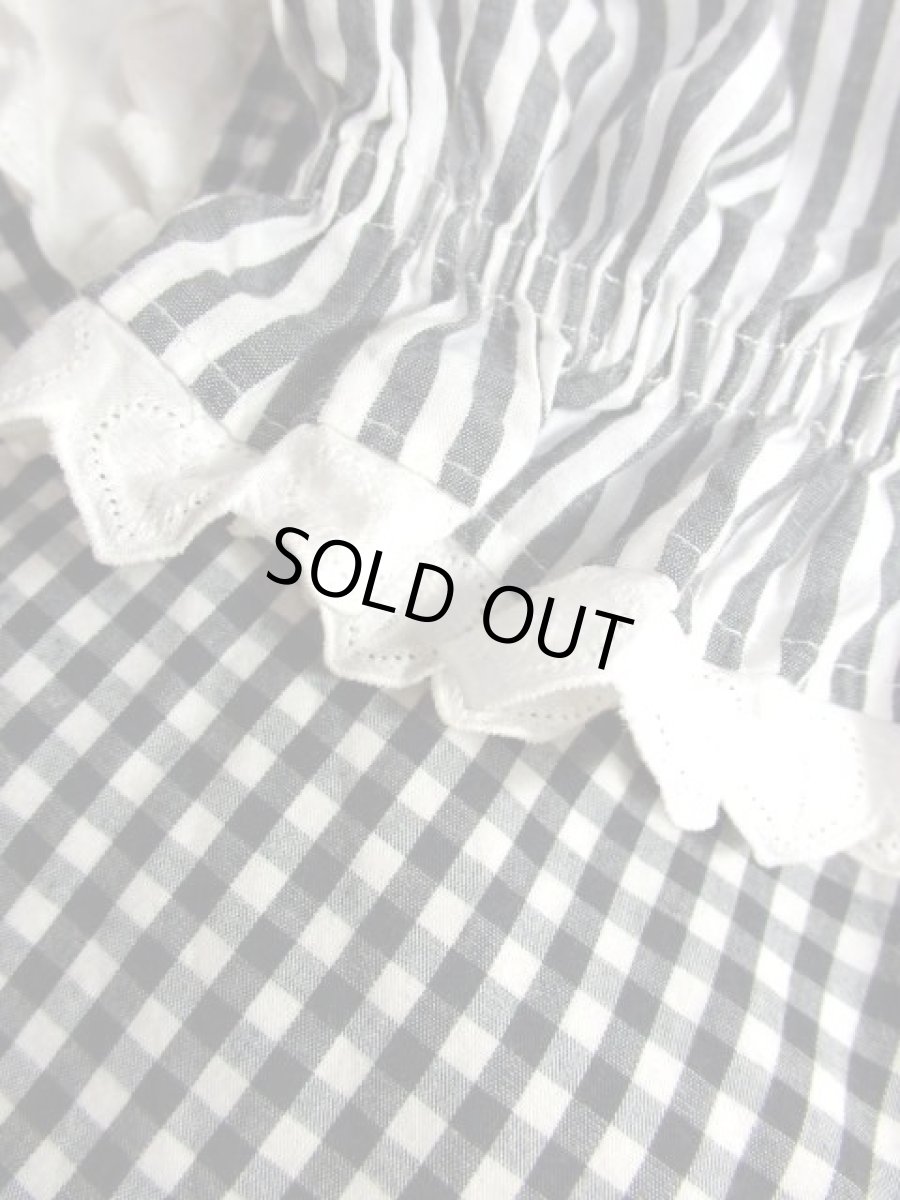 画像13: ギンガムチェック ストライプ ブラック ホワイト グレー 西ドイツ製 パフスリーブ袖 ガーリー クラシカル ディアンドル チロルワンピース ドイツ民族衣装 舞台 演奏会 フォークダンス オクトーバーフェスト 【6574】 (13)