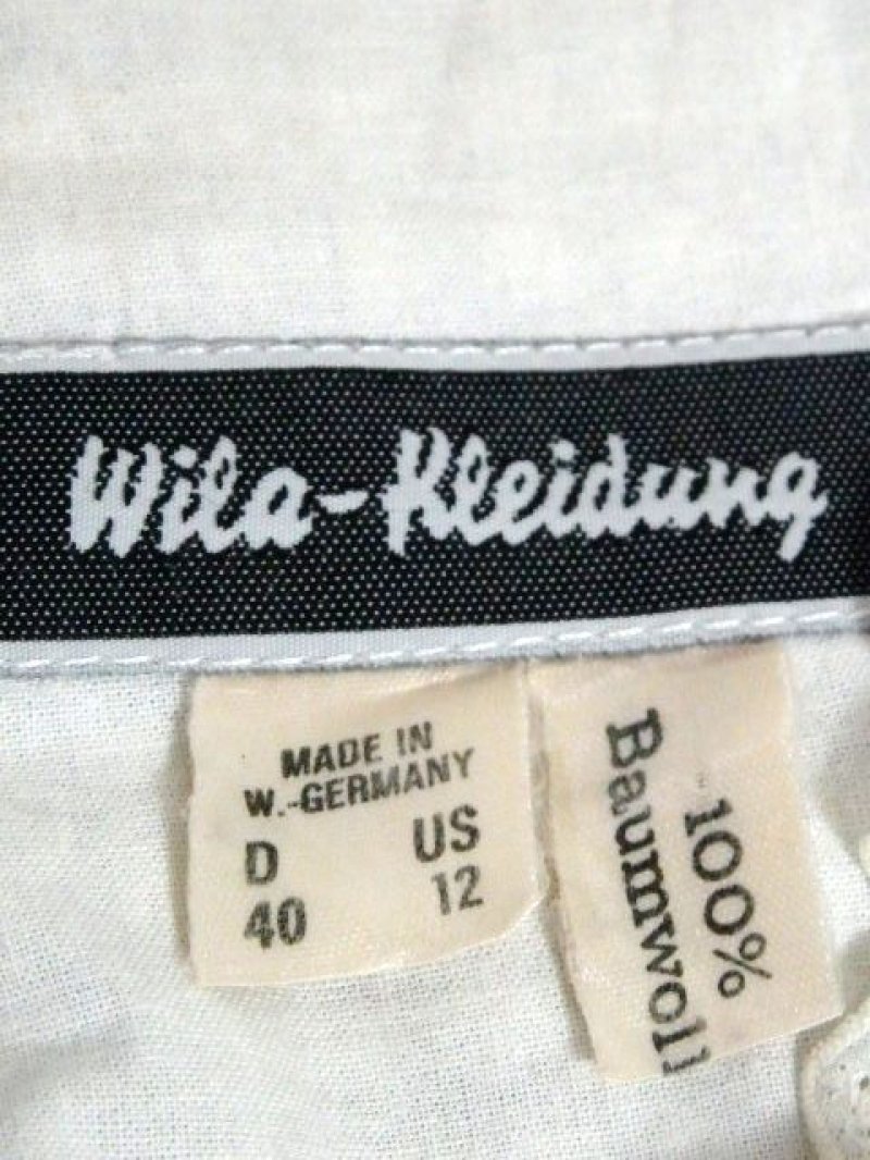 画像3: ギンガムチェック ストライプ ブラック ホワイト グレー 西ドイツ製 パフスリーブ袖 ガーリー クラシカル ディアンドル チロルワンピース ドイツ民族衣装 舞台 演奏会 フォークダンス オクトーバーフェスト 【6574】