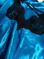 画像11: 重ね着にも便利 花織り ブラックレース装飾 レトロ USA古着 スリップキャミドレス 【6577】 (11)