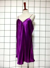 画像2: ヨーロッパ古着　Purple color★重ね着にも便利で可愛い!!ヨーロッパスリップキャミドレス (2)