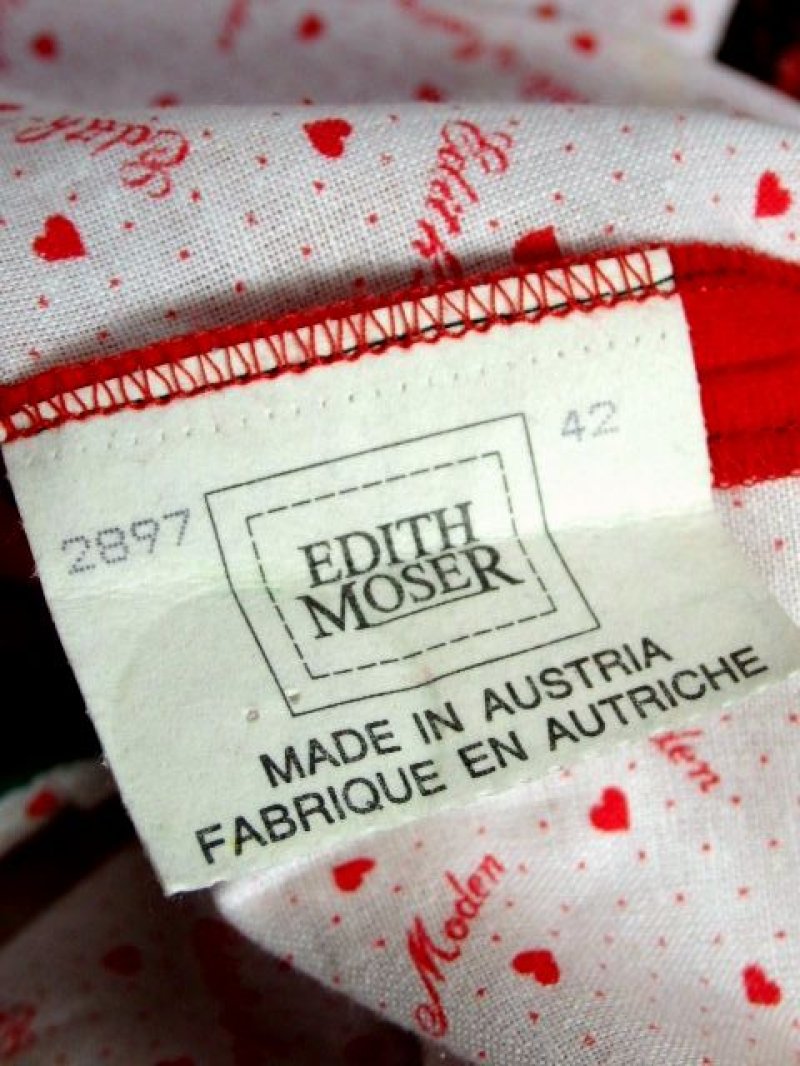 画像3: オーストリア製 チェック柄 ウール レッド ブラック 切り替えし ノースリーブ ガーリー フォークロア ディアンドル チロルワンピース ドイツ民族衣装 舞台 演奏会 フォークダンス オクトーバーフェスト 【6640】