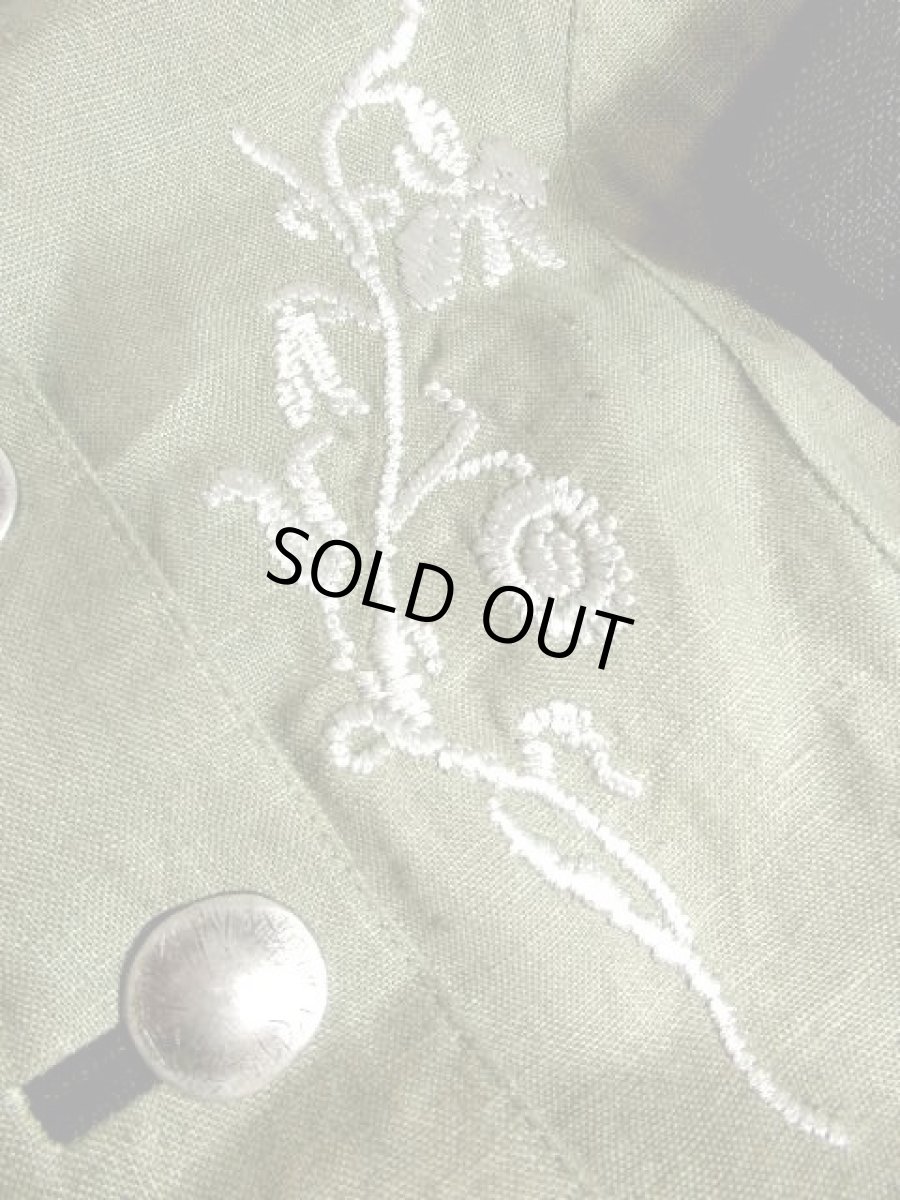 画像11: ディアンドル チロルドレス リネン 刺繍 カーキ ブラック 長袖 切り替えし フォークロア ヨーロッパ古着 ドイツ民族衣装 仮装 舞台 演劇 演奏会 ドレス フォークダンス オクトーバーフェスト【6678】 (11)