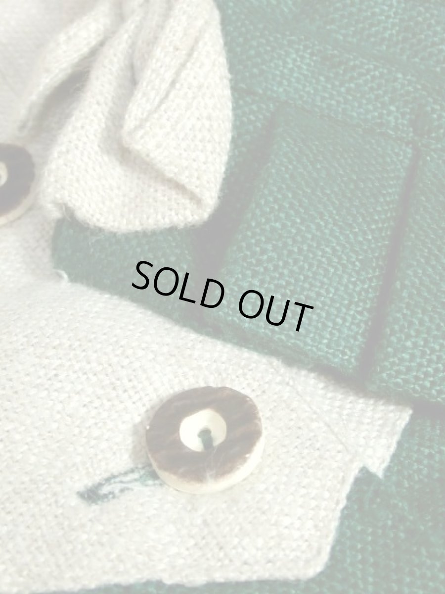 画像17: ディアンドル チロルワンピース ドイツ製 リネン 刺繍パッチ ベージュ グリーン 前開き 袖先リボン ヨーロッパ古着 ドイツ民族衣装 仮装 舞台 演劇 演奏会 ドレス フォークダンス オクトーバーフェスト【6680】 (17)