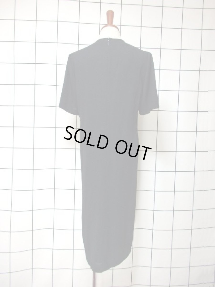 画像5: フラワーレース ブラック 黒 70年代 レトロ パーティー フォーマル クラシカル 半袖 昭和レトロ 国産古着 ヴィンテージドレス【6760】 (5)