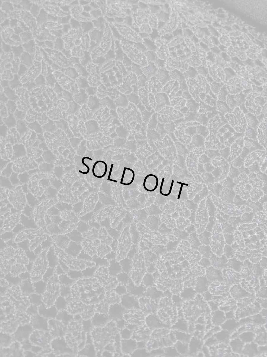 画像15: フラワーレース ブラック 黒 70年代 レトロ パーティー フォーマル クラシカル 半袖 昭和レトロ 国産古着 ヴィンテージドレス【6760】 (15)